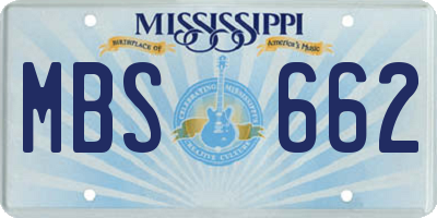 MS license plate MBS662