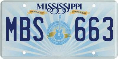 MS license plate MBS663