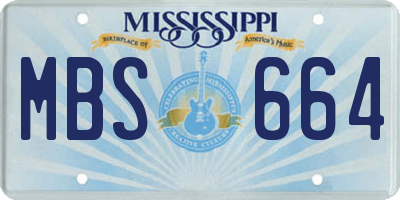 MS license plate MBS664