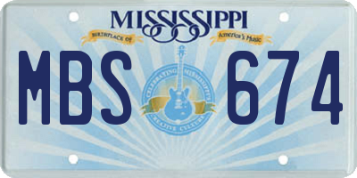 MS license plate MBS674