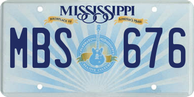 MS license plate MBS676