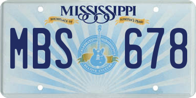 MS license plate MBS678