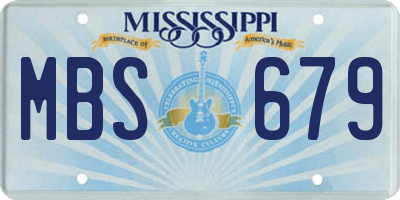MS license plate MBS679