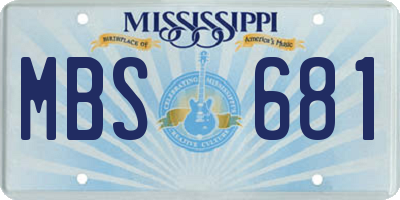 MS license plate MBS681