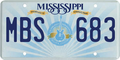 MS license plate MBS683