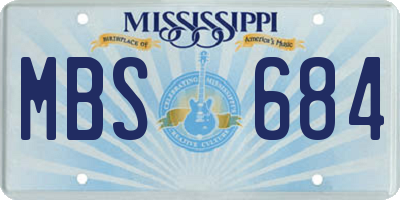 MS license plate MBS684