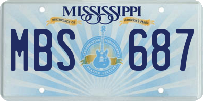 MS license plate MBS687
