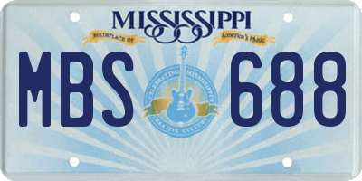MS license plate MBS688