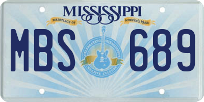 MS license plate MBS689