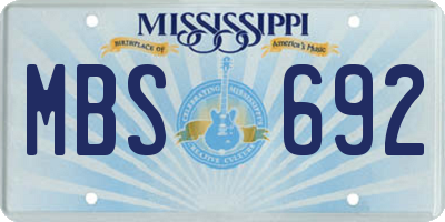 MS license plate MBS692