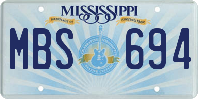 MS license plate MBS694