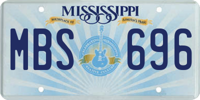 MS license plate MBS696