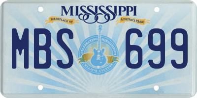 MS license plate MBS699
