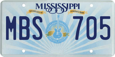 MS license plate MBS705