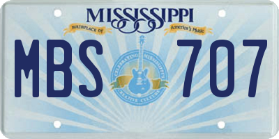 MS license plate MBS707