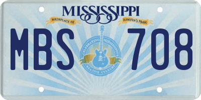 MS license plate MBS708