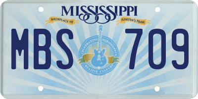 MS license plate MBS709