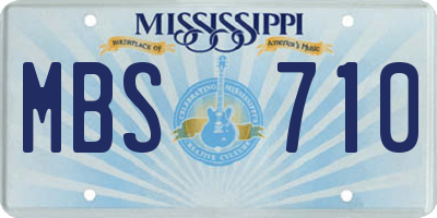 MS license plate MBS710