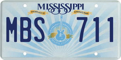 MS license plate MBS711