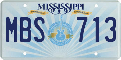 MS license plate MBS713