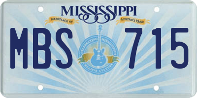 MS license plate MBS715