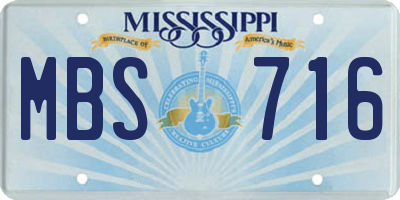 MS license plate MBS716