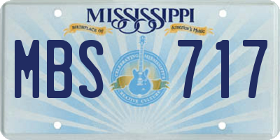 MS license plate MBS717