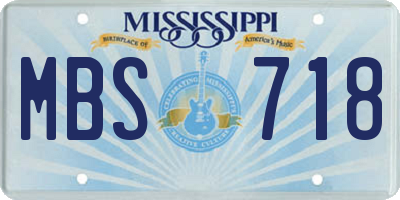 MS license plate MBS718