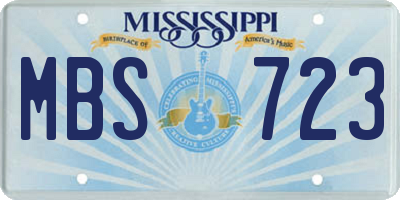 MS license plate MBS723