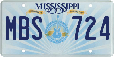 MS license plate MBS724