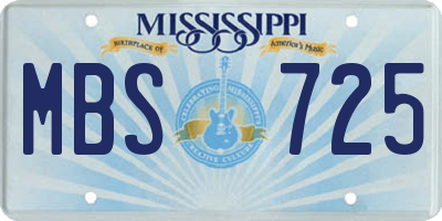 MS license plate MBS725