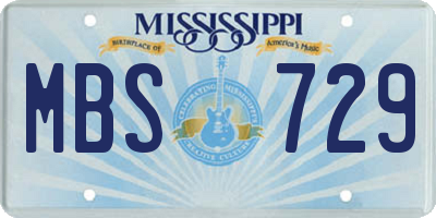 MS license plate MBS729