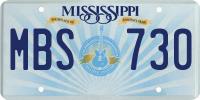 MS license plate MBS730