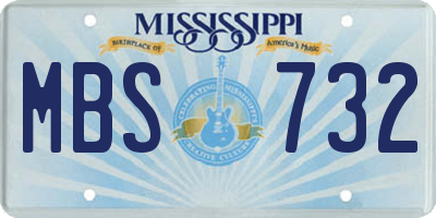 MS license plate MBS732