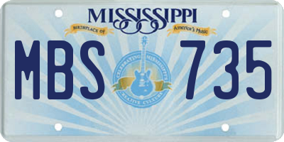 MS license plate MBS735