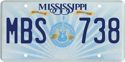 MS license plate MBS738