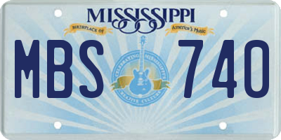 MS license plate MBS740