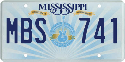 MS license plate MBS741