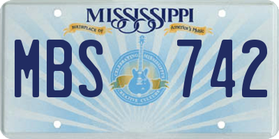 MS license plate MBS742