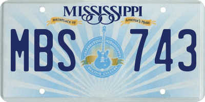 MS license plate MBS743
