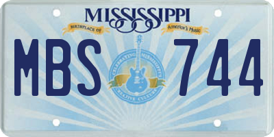 MS license plate MBS744