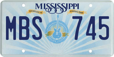 MS license plate MBS745