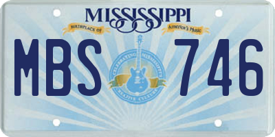 MS license plate MBS746