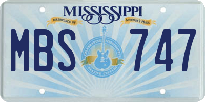 MS license plate MBS747