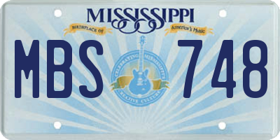 MS license plate MBS748