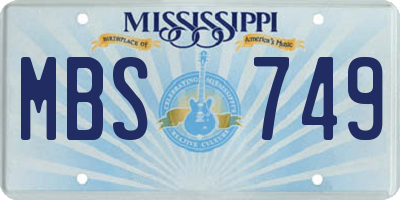MS license plate MBS749