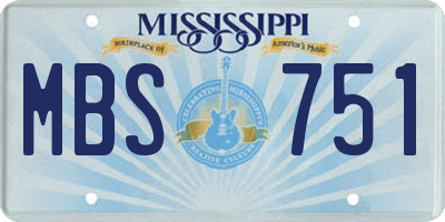 MS license plate MBS751
