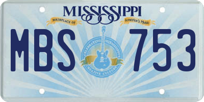 MS license plate MBS753