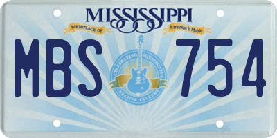 MS license plate MBS754