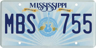 MS license plate MBS755